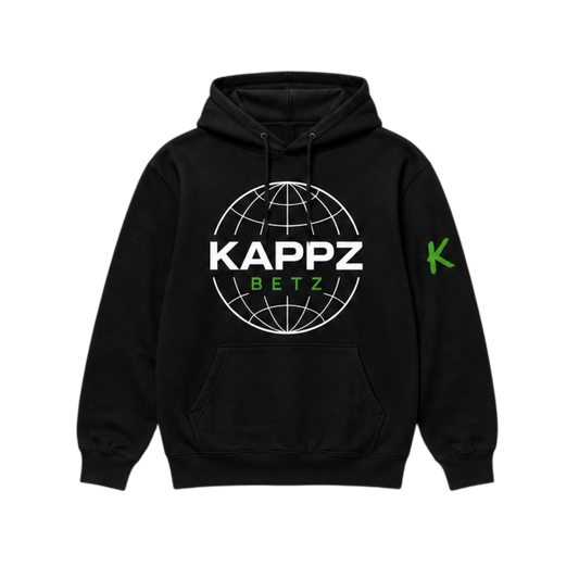 Kappz Betz Globe Logo Hoodie — Play Smart. Bet Smarter.
